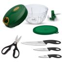 Pigeon by Stovekraft Kitchen Tools Value Combo (400ml Chopper & Storage, 3 Knives Set, 1 Kitchen Scissor)...