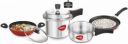 Pigeon by StoveKraft Limited 2 and 3 litre Pressure Cooker Outer Lid, 1 Flat Tawa 250 mm and 1 Kadai 240mm with Glass Lid Non-Stick Coated Cookware Set  (Aluminium, 4 - Piece)...