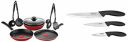 Pigeon by Stovekraft Mio Aluminium Gift Set, Red (8 Pieces) + Pigeon by Stovekraft Stainless Steel Kitchen Knives Set, 3-Pieces, Multicolour...