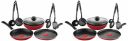 Pigeon by Stovekraft Mio Nonstick Aluminium Cookware Gift Set, 8 Pieces Non-Induction Base Kitchen Set - Red...