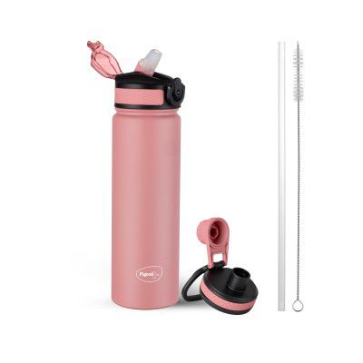 Pigeon by Stovekraft Rush Thermos Stainless Steel Sipper Flask 750ml with Straw |Pink