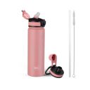 Pigeon by Stovekraft Rush Thermos Stainless Steel Sipper Flask 750ml with Straw |Pink...