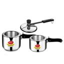 Pigeon by Stovekraft Stainless Steel Pressure Cooker set Inner Lid, 2 and 3 Litres...