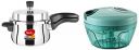 Pigeon by Stovekraft Stainless Steel Pressure Cooker 3 Litre Outer Lid with Induction base and Compact Chopper with 3 Blades (Green, 400 ml)...