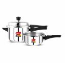 Pigeon by Stovekraft Stainless Steel Pressure Cooker Combo with Induction Base, Outer Lid 2 Liter and 3 Liter - 12710 (Silver)...
