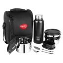 Pigeon by Stovekraft Treat Lunch Box with 700ml bottle,SS spoon & fork,3 Stainless Steel tiffin box with BPA free Leak Proof Lids (250ml, 400ml, 600ml)...