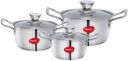 Pigeon Conical Casserole 3 Piece Set Induction Bottom Cookware Set  (Stainless Steel, 3 - Piece)...