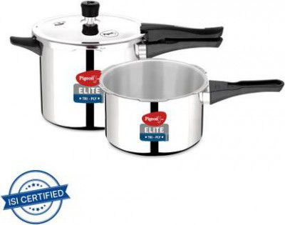 Pigeon Elite Shine and 2 L, 3 L Outer Lid Induction Bottom Pressure Cooker (Triply)