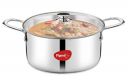 Pigeon Elite Stainless Steel Triply Casserole 22 cm, Gas Stove and Induction Compatible for Fast Cooking and Longer Heat Retention, Along with Even Heat Distribution- Silver...