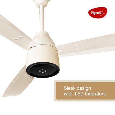 Pigeon Fantastic 1200mm BLDC Ceiling Fan with Remote | High Air Delivery with LED Indicators (Ivory)
