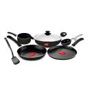 Pigeon Favourite 7 Piece Gift Set Non-Stick Coated Comes with Fry Pan, Kadhai, Lid, Sauce Pan, Spatula, Tadka Pan and a Tawa - Gas Stove Compatible (Black)...