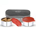 Pigeon Fresh Meal Stainless Steel Lunch Box Pack of 2 - Grey...