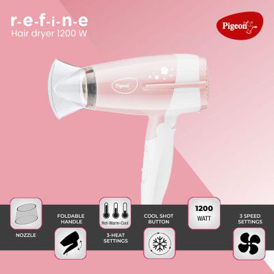 Pigeon Hair Dryer| 1200 Watts| 3 Speed & Temperature With Cool Shot (Hot/Cool/Warm)