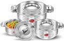 Pigeon Hot Serving Casserole Set of 3 (500ml,1000ml,1500ml), Lid Lock for easy carrying Pack of 3 Thermoware Casserole Set  (3000 ml)...