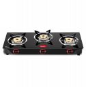 Pigeon Ignia 3 Burner Gas Stove | Brass Burner | Toughened Glass...