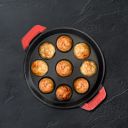 Pigeon Imperi Cast Iron Paniyaram/Appe Pan, 9 Pits, Free Silicone Grips, Pre-Seasoned...