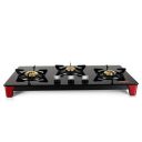 Pigeon Infinity Glass Stove, Cooktop with Glass Top and Stainless Steel body 3 Burner Gas Stove, Manual Ignition, Black...