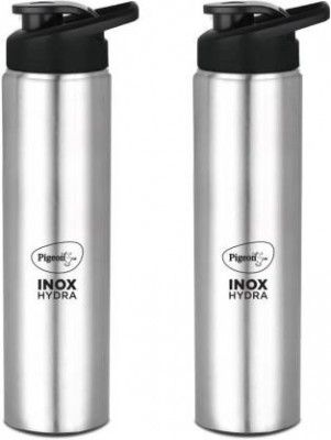 Pigeon Inox Hydra 700 ml Bottle (Pack of 2, Black, Steel/Chrome, Steel)