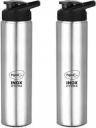 Pigeon Inox Hydra 700 ml Bottle (Pack of 2, Black, Steel/Chrome, Steel)...