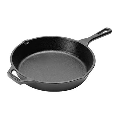 Pigeon Long Lasting Cast Iron Fry Pan, Naturally Non-Stick, Even Heat Distribution and Retains Heat - Black