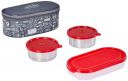 Pigeon Lunch Box Fresh Meal Stainless Steel Insulated Tiffin Box | Pack of 3 - Grey...