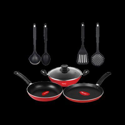 Pigeon Mio Gift Set Non-Stick Coated Cookware Set (Aluminium, 8 - Piece)