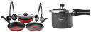 Pigeon Mio Nonstick Aluminium Cookware Gift Set, 8 Pieces Kitchen Set & Hard Anodised Pressure Cooker Outer Lid with Induction Base 3 Litre...