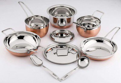 Pigeon Neo Copper Cookware Set (Silver) -9-Pieces
