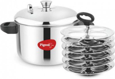 Pigeon Pigeon Idly Maker Induction and Gastove Compatible 6 Plates Induction & Standard Idli Maker  (6 Plates , 24 Idlis )