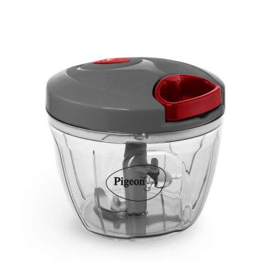 Pigeon Plastic Large Handy and Compact Chopper with 3 Blades (14646, 650 ml, Grey)