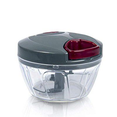Pigeon Plastic Mini Handy and Compact Chopper with 3 Blades (12683, 400 ml, Grey)