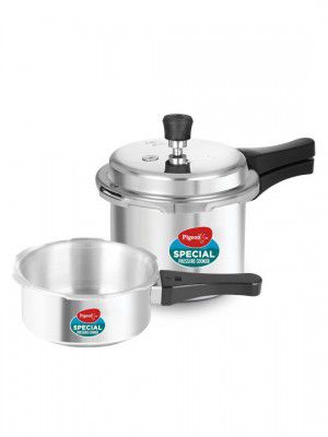 Pigeon Special Silver Aluminium Dishwasher safe 2 Induction Outer Lid Pressure Cooker