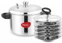 Pigeon Stainless Steel Idly Maker 6 Plates Compatible with Induction and Gas Stove...