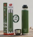 Pigeon Stark Plus SS Therminox Bottle,1L (Green/Red, Double Walled, Hot and Cold)...