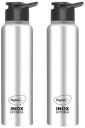 Pigeon Stainless Steel Inox Hydra 750 Drinking Water Bottle 700 ml - Silver (Pack of 2)...
