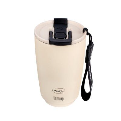 Pigeon Thermocup 400 ml: Stainless Steel Vacuum Insulated Coffee Cup/Tumbler for Hot and Cold Drink |White