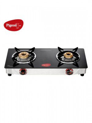 Pigeon Black Glasstop 2 Burner Manual Gas Stove