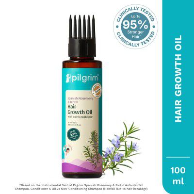 Pilgrim Spanish Rosemary & Biotin HairGrowth Oil to Control Hair Fall & Strengthens Hair - 100ml