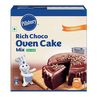 Pillsbury Oven Cake Mix, Rich Choco (Egg Free) Bag, 270 gm (Pack of 1)