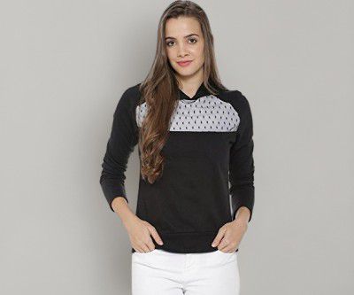 PINACOLADA Full Sleeve Solid Women Sweatshirt