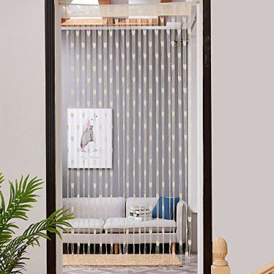 PINDIA 1 Pc Decorative Heart Curtain Room Door Curtain - White 6Ft