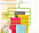Pindia 1Pc 'S' Shape Plastic 5 Layer Pant Hanger, Cupboard Organiser Space Saving Hanger-Random Color...