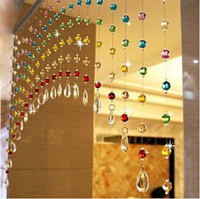 Pindia 30 Arch Strings Acrylic Crystal Bead Curtain Multicolor for Partition and Decoration