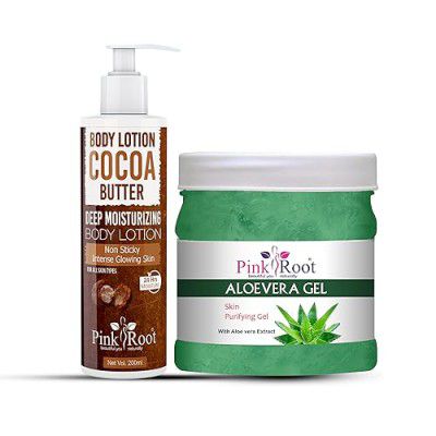 Pink Root Cocoa Butter Body Lotion 200ml With Aloevera Gel 500gm