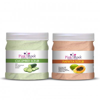 Pink Root Cucumber Scrub With Papaya Scrub 500gm In Both