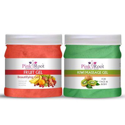 Pink Root Kiwi Massage Gel 500ml with Fruit Gel 500ml