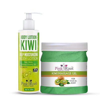 Pink Root Kiwi Massage Gel 500ml with Kiwi Body Lotion 200ml
