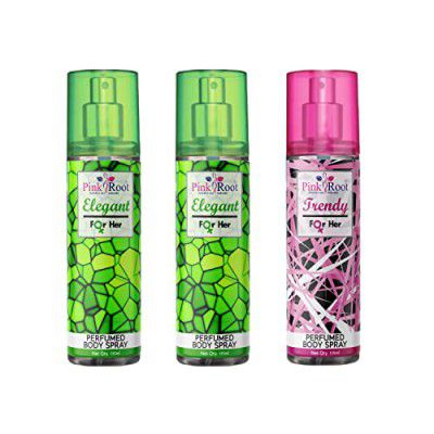 Pink Root Trendy Perfumed Body Spray for Women, (Pack of 3)