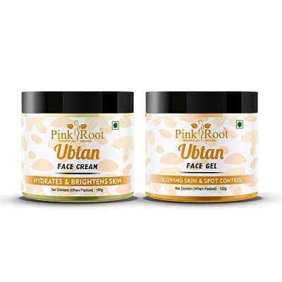 Pink Root Ubtan Cream with Massage Gel 100gm each, Combo Pack