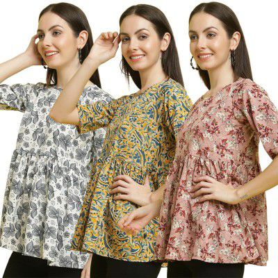 Pinkimint Crape Combo Top for Women ll (Pack of 3)